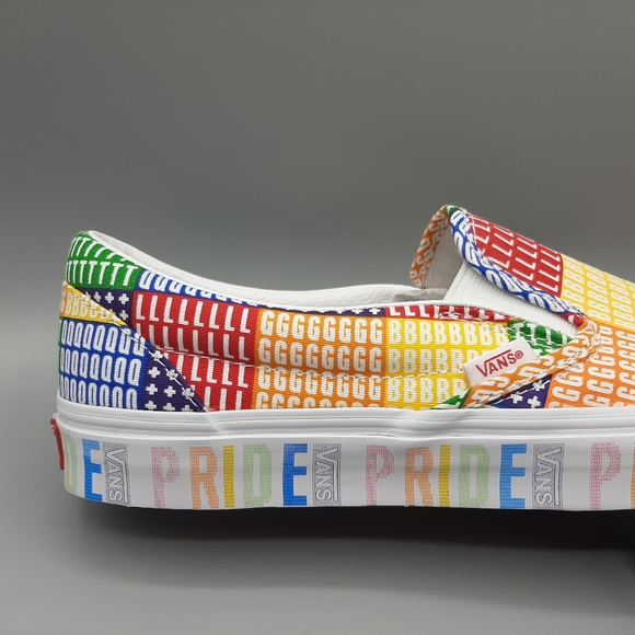 New Vans Classic Slip-On PRIDE LGBTQ LGBT Rainbow Multi Color Slip Ons - Picture 6 of 12